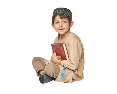 128961428-muslim-boy-with-koran-isolated-on-white-background